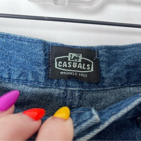 Vintage 90s Lee Casuals Denim Trouser Style Tapered Leg Jeans 8 Petite - Picture 2 of 4